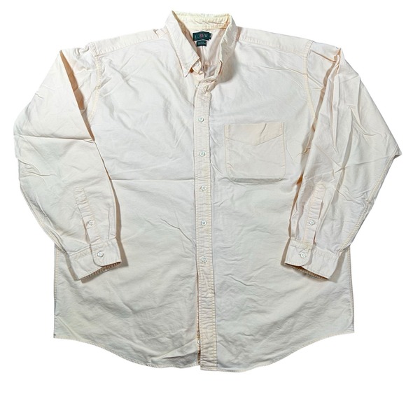 Vintage J Crew Oarsman Label Poplin Peach Salmon Cotton Normcore Shirt Men's XL - Picture 1 of 9